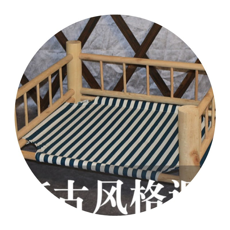天蓝网眼 套餐二:(不带床)替换布 惠淘宠物实木床行军床猫咪狗狗木质宠物沙发床狗窝猫窝宠物猫宠物