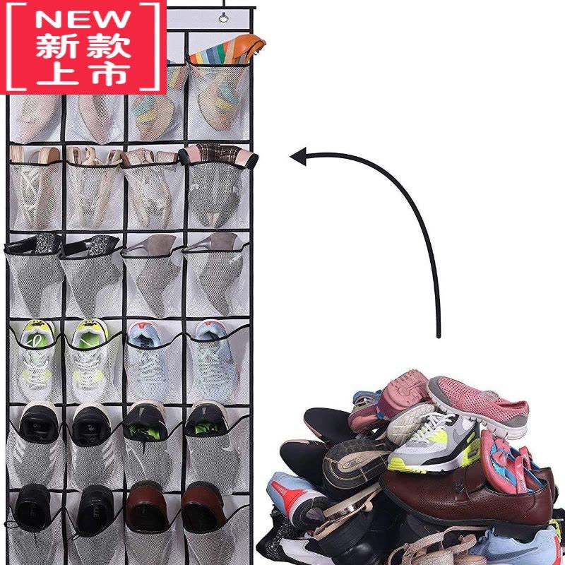 可莉允整理收纳袋24格多层无纺布杂物鞋内衣毛绒玩具免打孔挂墙门后挂袋图片