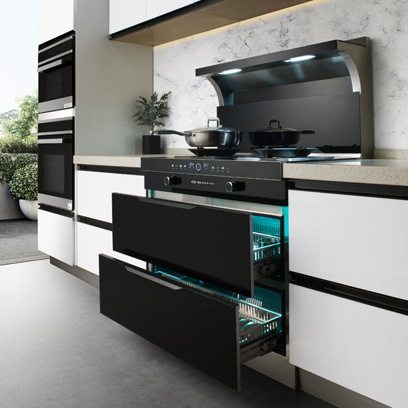 博净x30集成灶下排式油烟机自动清洗家用无烟灶x30蒸烤一体 大容量蒸