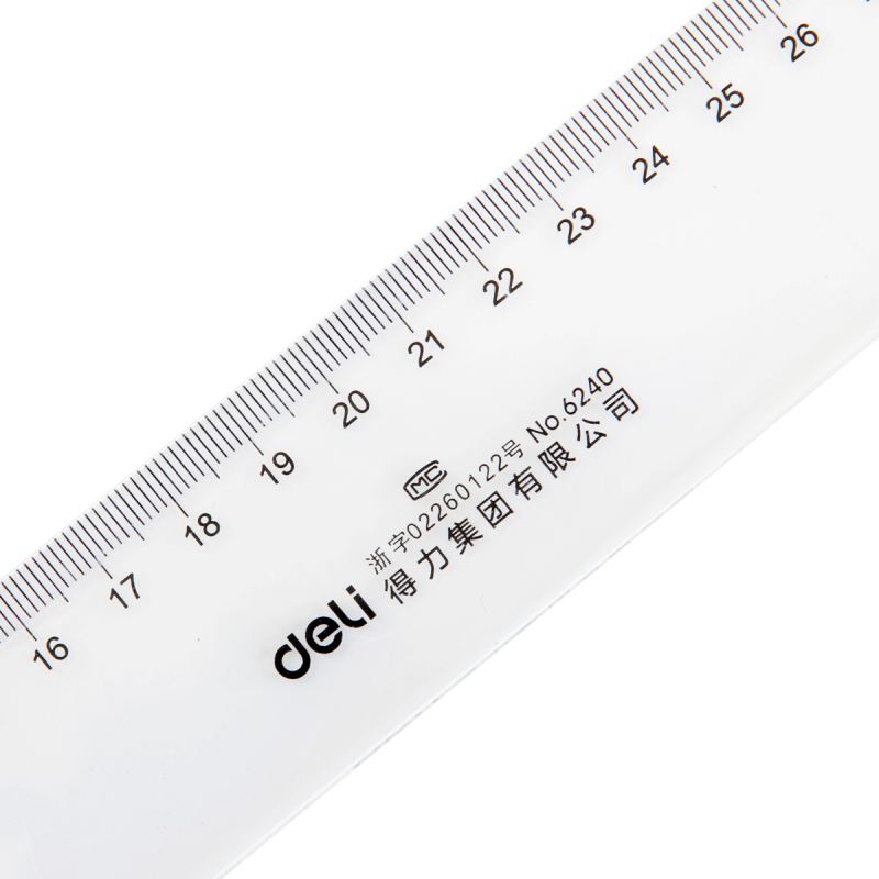 得力(deli) 塑料直尺学生尺子文具绘图 40cm 6240