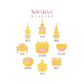 周大福SOINLOVE 蜜粉金十里红妆婚嫁九宝足金黄金转运珠配绳送礼VR1691-VR1699 VR1694囍欢