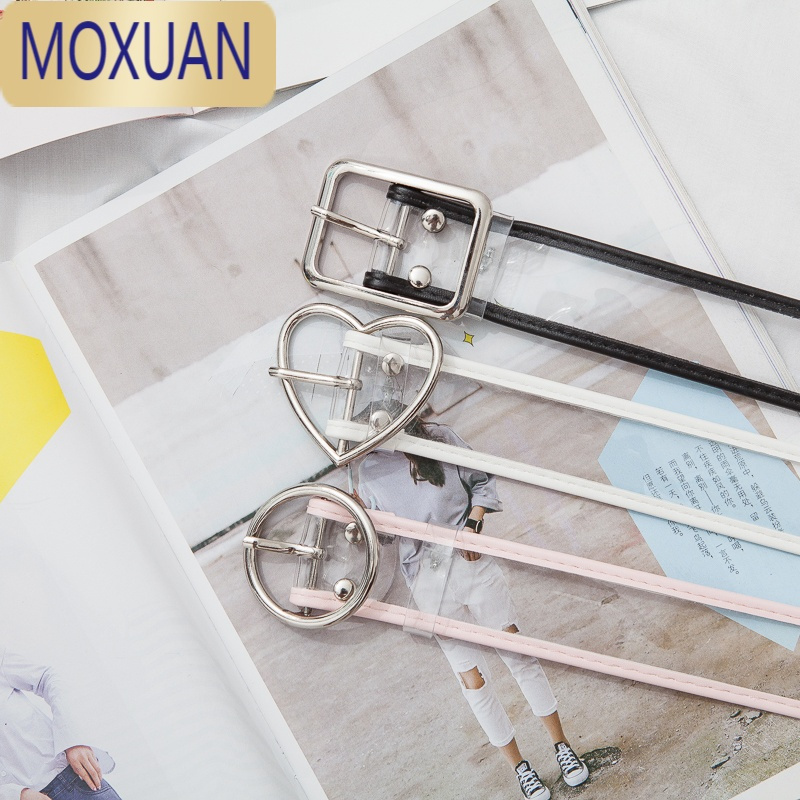 MOXUANins彩色透明腰带女装饰韩版个性时尚潮流牛仔裤腰带学生百搭皮带