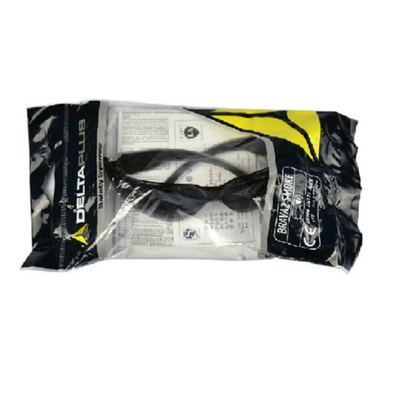 代尔塔DELTAPLUS 防护眼镜,101118,BRAVA2 SMOKE聚碳酸酯防护眼镜 全贴面弧形整片式