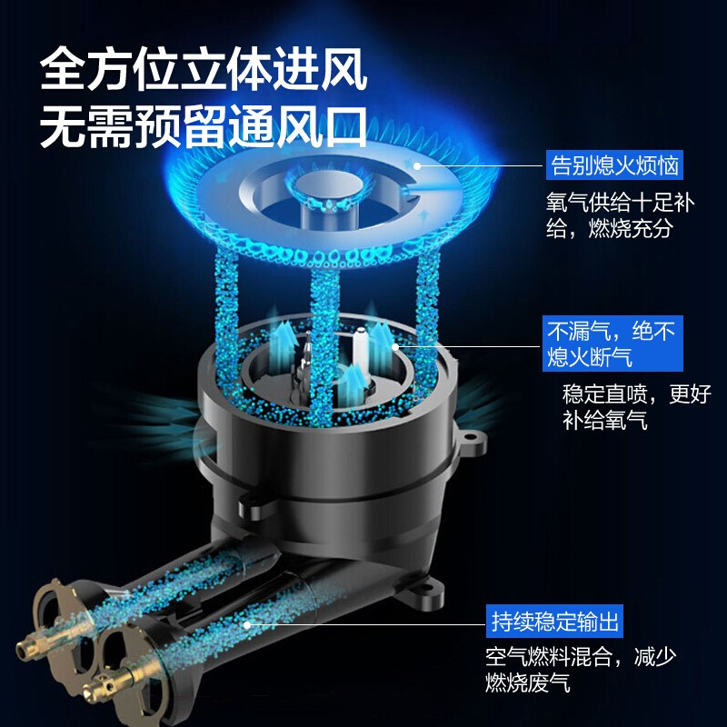 樱花 防爆玻璃燃气灶双灶5.2KW大火力煤气灶台嵌两用易清洁高效直火 5.0KW大火力[液化气]