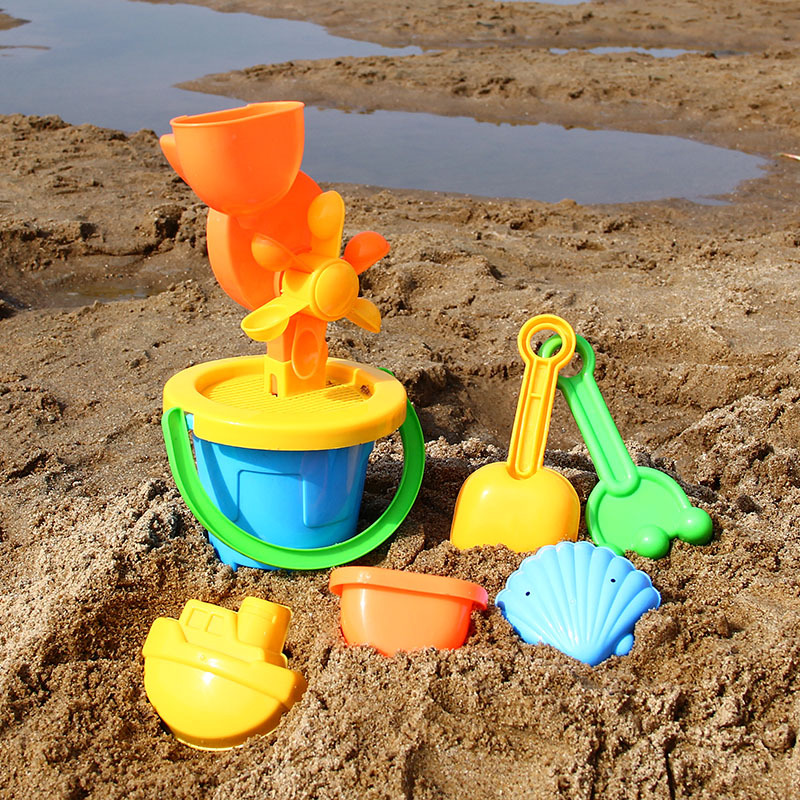 沙漏斗7件套 儿童沙滩玩具套装水车漏斗宝宝玩沙忻挖沙漏大号铲子戏水