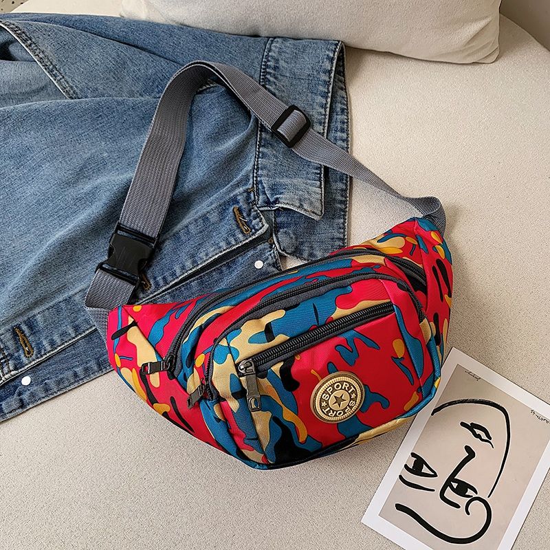 派尼美特腰包女多层迷彩防水牛津布生意包收银腰包零钱手机骑行运动