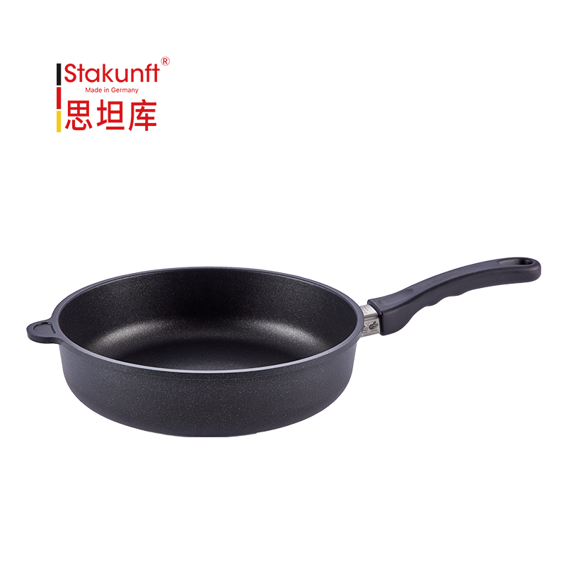 德国制造思坦库平底煎炒锅28cm 天然矿物镀层 不粘易洗 耐磨无烟 炉灶通用高清大图
