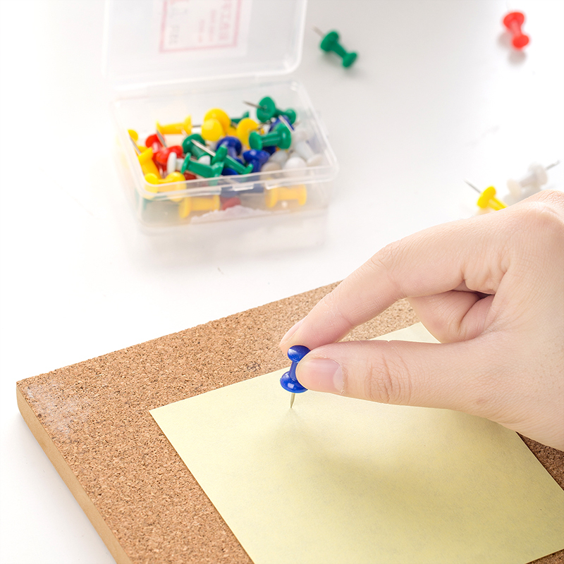 得力deli0021大头针彩色工字钉图钉按钉大头钉混色35枚盒