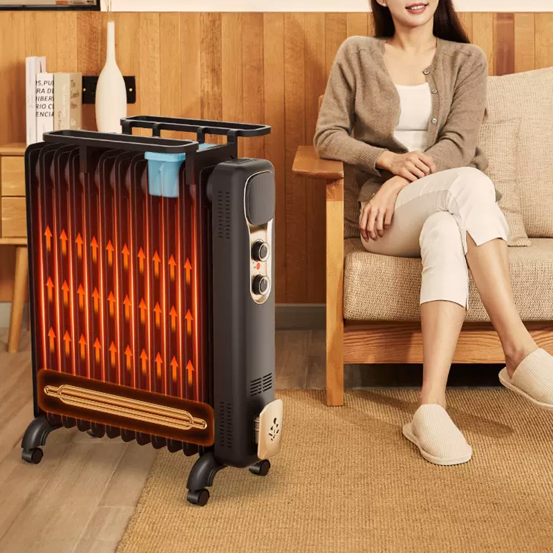 油汀取暖器 家用节能电暖气片室内暖风机 23.5*46*72cm-2000W(黑色11片)高清大图