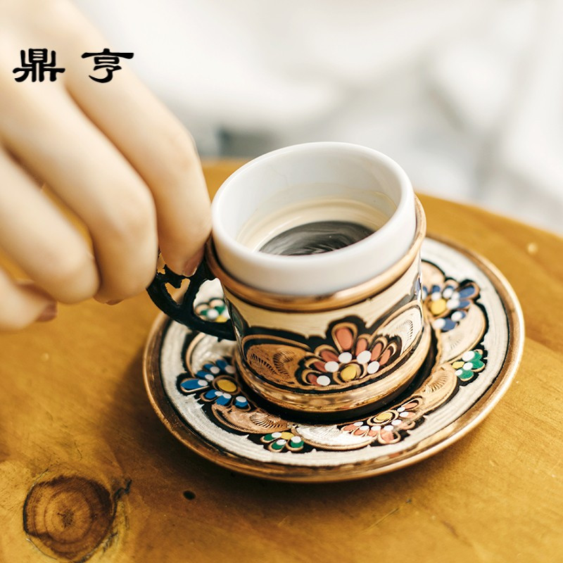 鼎亨欧式小土耳其彩绘espresso手工咖啡杯茶杯套装