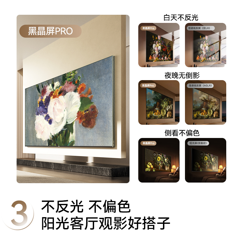 高端新品长虹壁画电视75英寸电视六面纯平3.9cm超薄电视黑晶屏 75D8S Pro高清大图