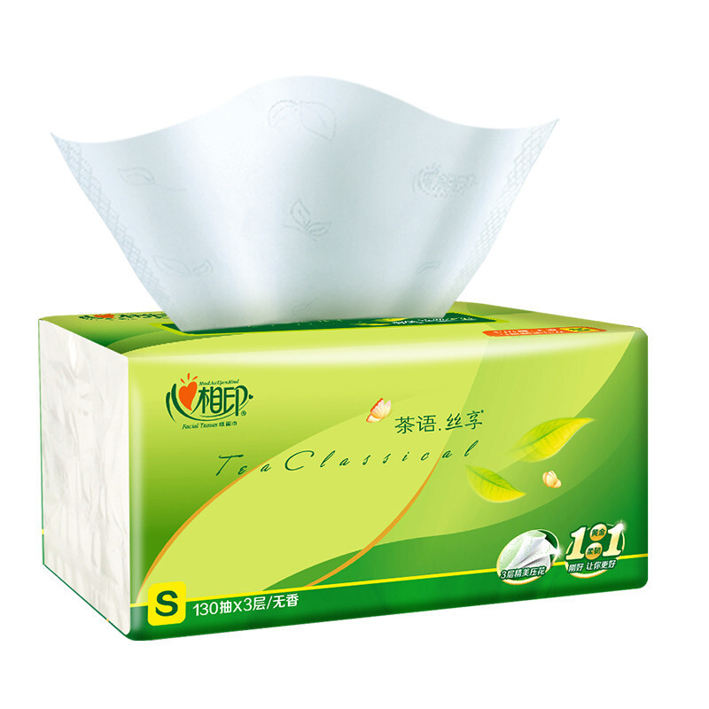 心相印 DT15130 130抽 三层(S规格)茶语软抽纸 6包/提 一提装
