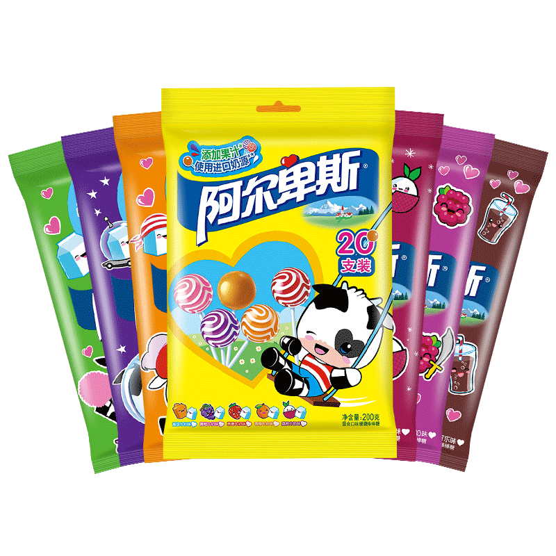 阿尔卑斯乐嚼Q凝胶糖果乳酸果果袋装60g