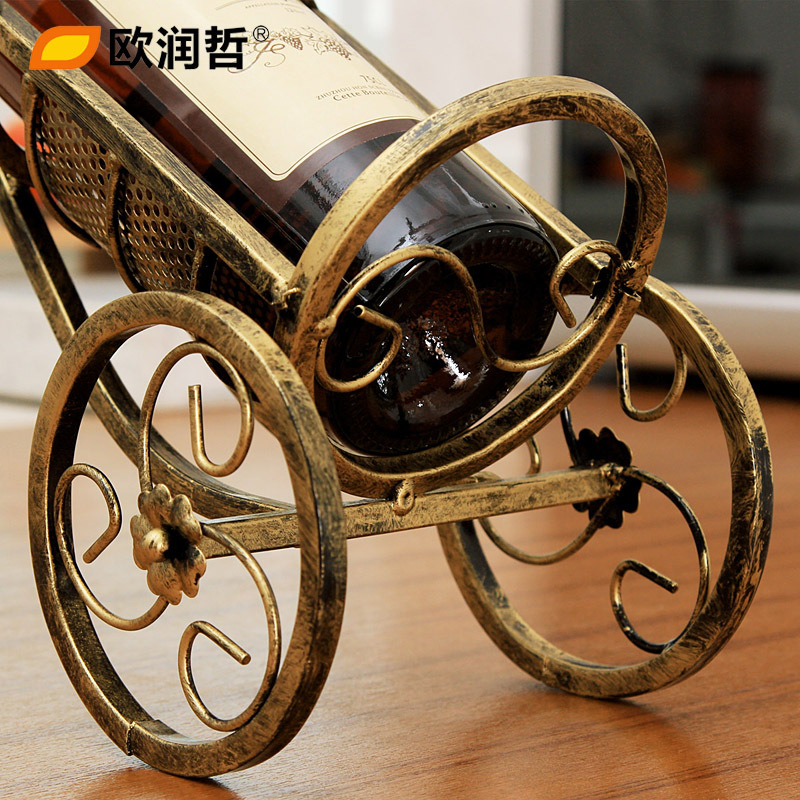 欧润哲(ORANGE) 复古单车造型红酒架餐厅吧台葡萄酒架 酒具家用客厅桌面时尚酒瓶架摆件107733