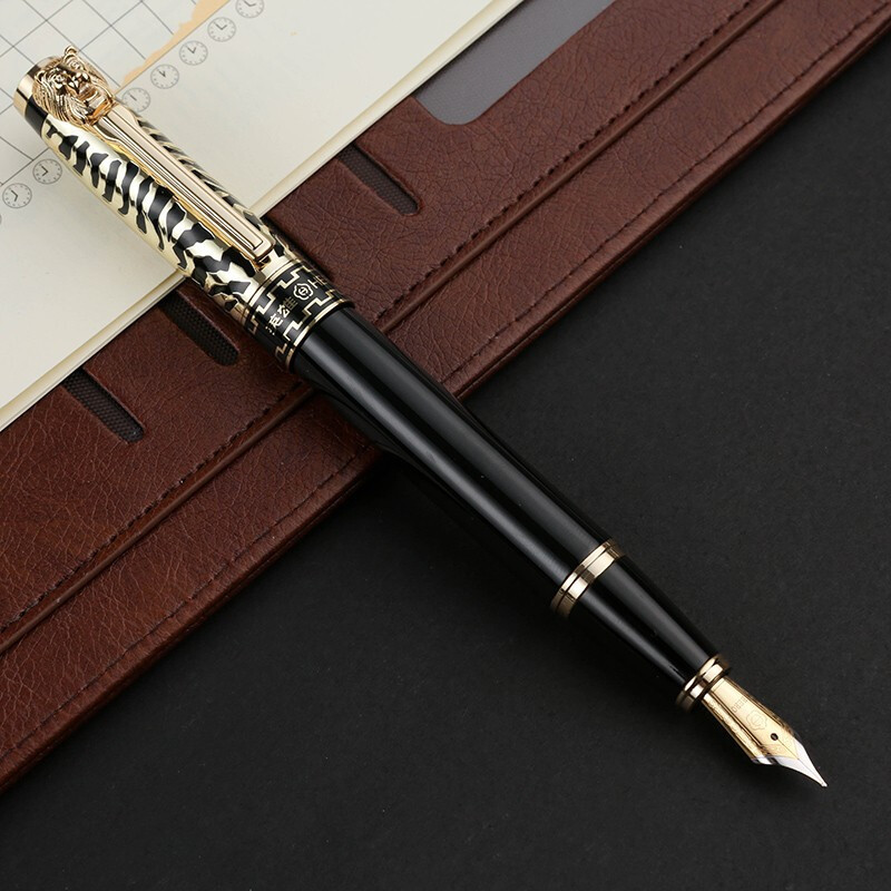 英雄hero钢笔美工笔商务办公男士铱金钢笔书法练字金狮浮墨水笔779