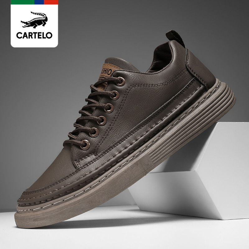 线下专柜同款卡帝乐鳄鱼cartelo新款百搭男鞋皮鞋板鞋休闲鞋