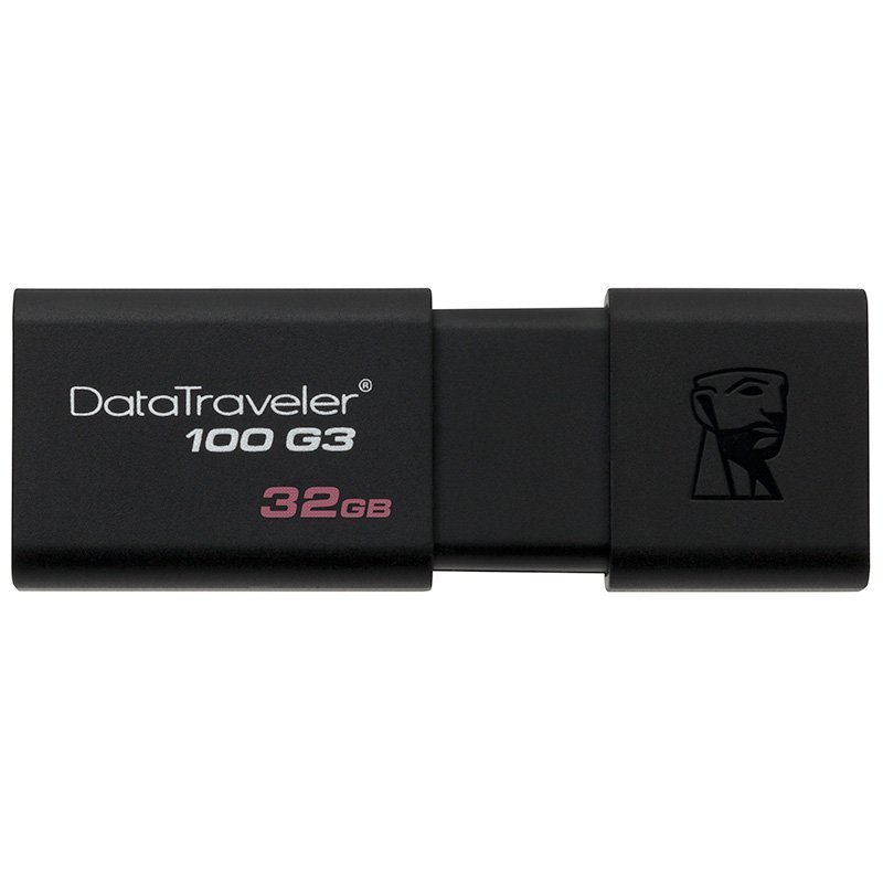 金士顿(Kingston)DT100G3 32GB USB3.0 U盘 80M/S读速 滑盖设计 方便贴心 黑色