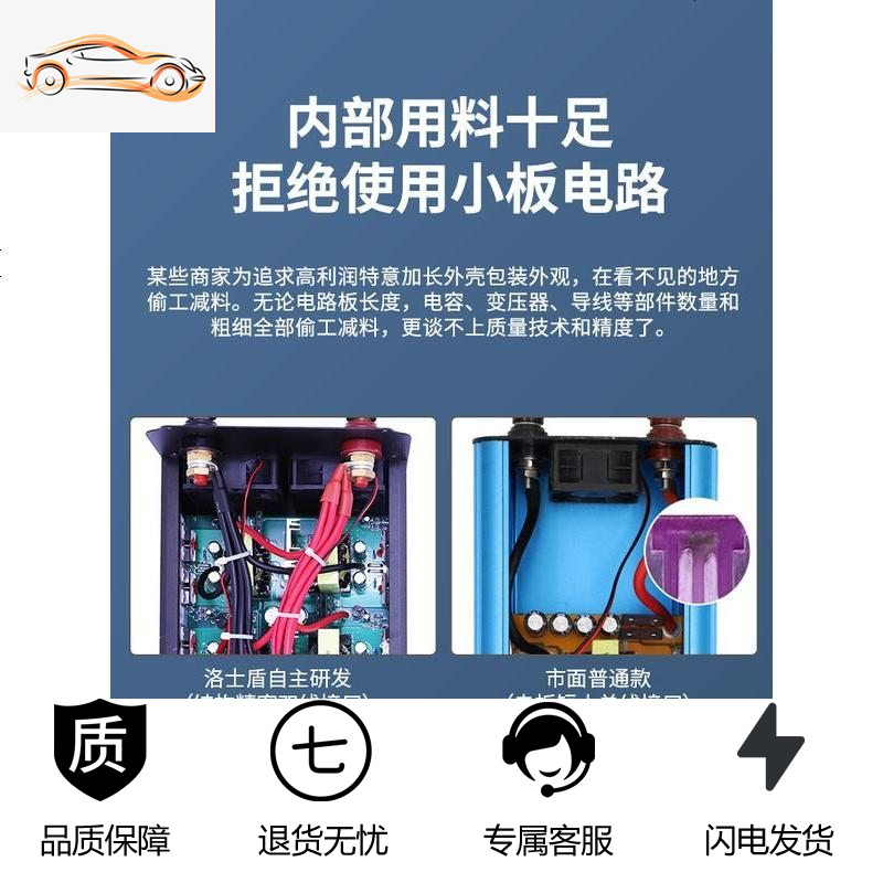 [补贴10%]纯正弦波逆变器12V24V48V转车载家用大功率3000W电瓶转换器噐 12v24v通用4000w纯正弦波高清大图