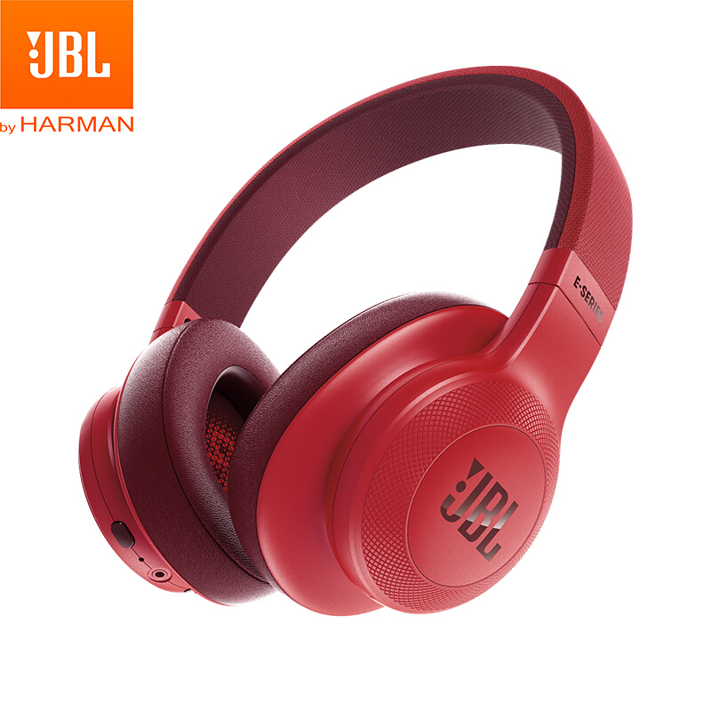 JBL/E55BT 头戴式蓝牙无线耳机 可折叠式游戏耳机耳麦 hifi重低音蓝牙耳机 苹果安卓通用 红色