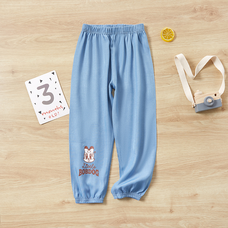 巴布豆配饰巴布豆春秋儿童防蚊裤运动休闲薄款男女童宝宝大童印花灯笼