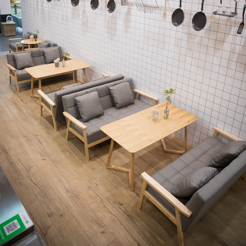 曼莎佳人咖啡厅奶茶店桌椅组合沙发椅甜品茶几茶楼卡座休息区简约休闲