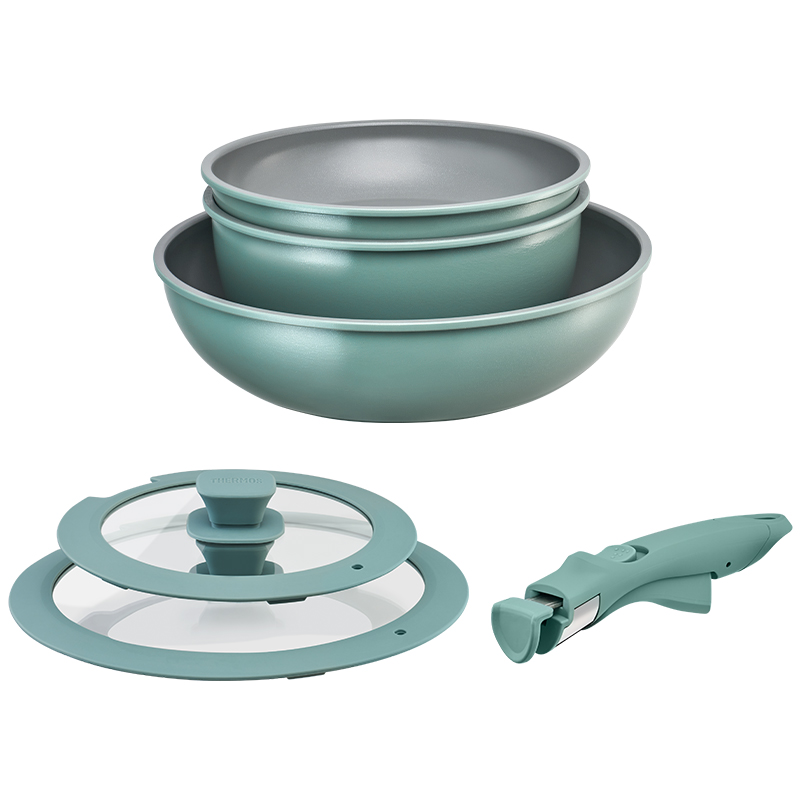 膳魔师魔幻系列可拆卸叠叠锅六件套 (沁柚绿)KNSD-Sets1(GG)