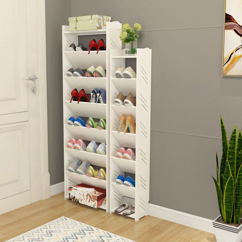 家用欧式口迷你多层鞋架简易省空间小号斜款多功能鞋柜经济型G A款单双加高一层[加高专用]图片