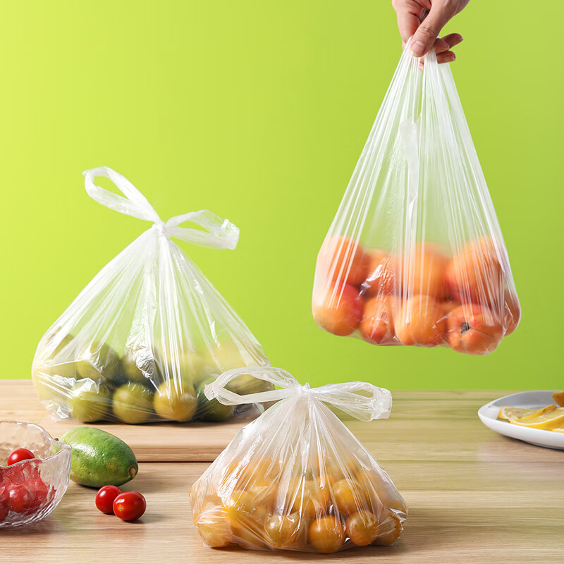 美丽雅 一次性连卷式背心保鲜袋食品级 三合一120只 加厚耐用食物分装袋 88160高清大图