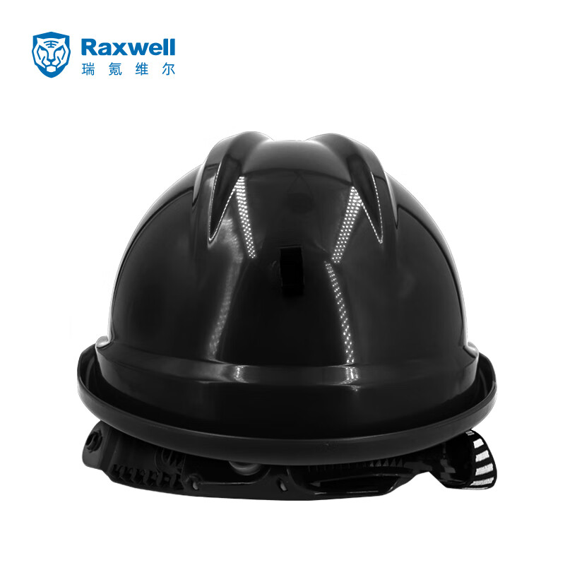 Raxwell 矿工安全帽(黑色),ABS材质,带透气孔,含矿灯架及线卡,RW5144,1顶/袋高清大图