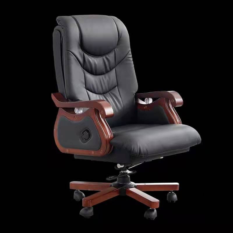 um真皮班椅转椅老板椅可躺