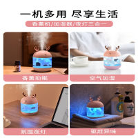 法耐(FANAI)香薰机精油香薰灯自动喷雾香薰加湿器扩香家用卧室专用熏香炉_插电款-小鹿粉香薰机加湿器夜灯三合一送香薰
