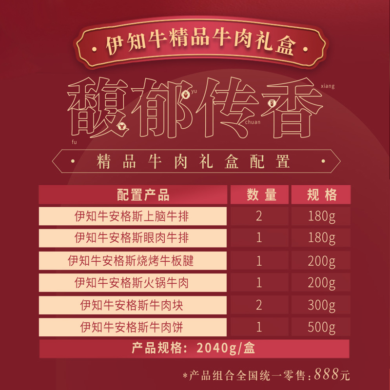 伊知牛馥郁传香精品牛肉礼盒888型2540克高清大图