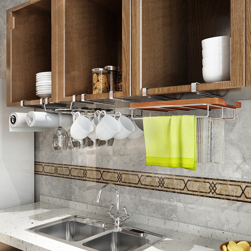 橱柜悬挂砧板架多功能厨房ciaa置物架柜挂架壁挂收纳抹布架挂砧板锅