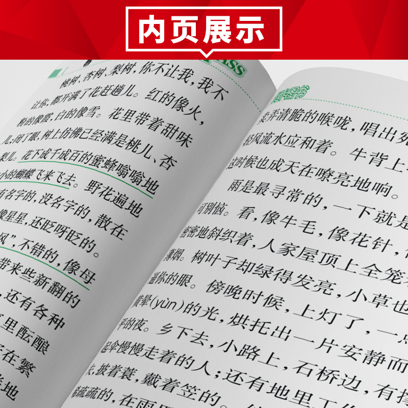 英语单词短语 初中通用 [正版]pass绿卡图书爆品速记新版初中语文必背古诗文RJ人教版七八九年级古诗文全解课外读本全文高清大图