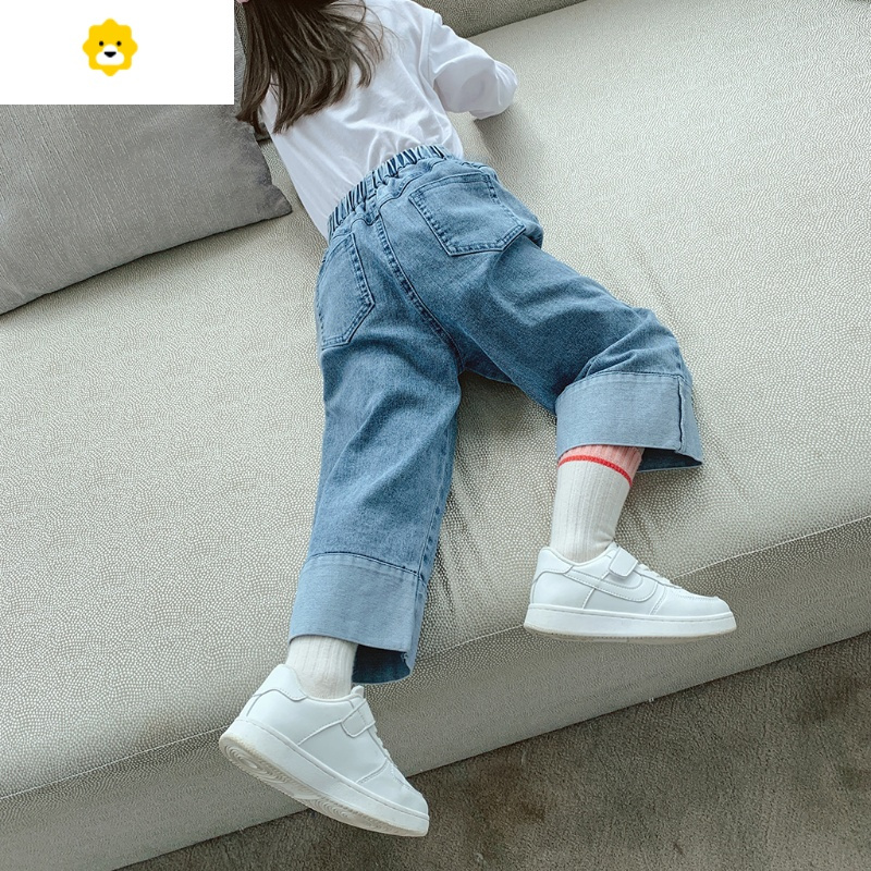 喻娄童装20新款秋装女童牛仔裤儿童洋气阔腿裤春秋裤子潮