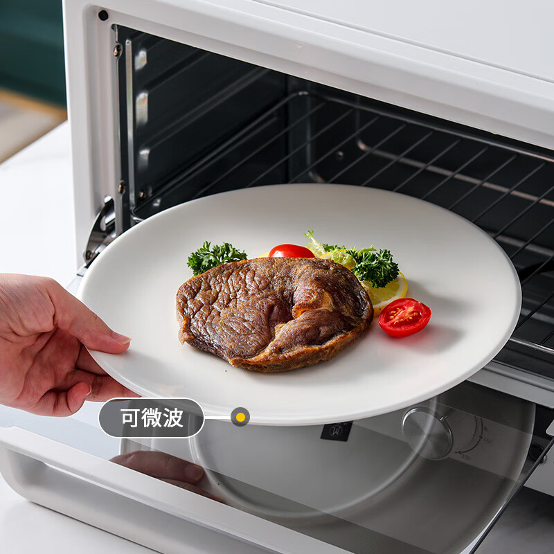 洁雅杰陶瓷牛排盘家用菜盘子10英寸欧式西餐盘酒店商用微波炉可用J123高清大图