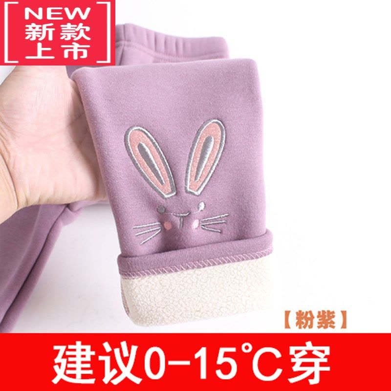 可莉允女童秋冬季打底裤加绒加厚外穿一体绒2021新款裤子修身保暖裤图片