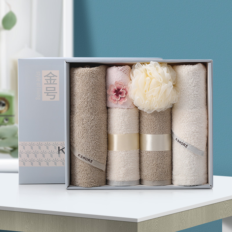 金号毛巾礼盒套装纯棉多条装浴花婚庆团购回礼伴手礼中秋员工福利