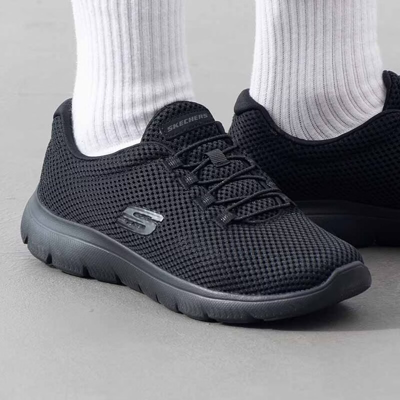 斯凯奇（Skechers）女鞋 新款运动鞋低帮轻便舒适透气休闲鞋12985-BBK ZP高清大图