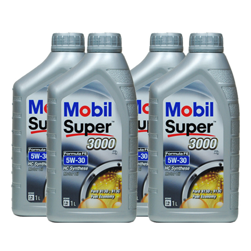 4瓶装美孚mobil速霸super3000全合成机油x1ffe5w30sn级1l