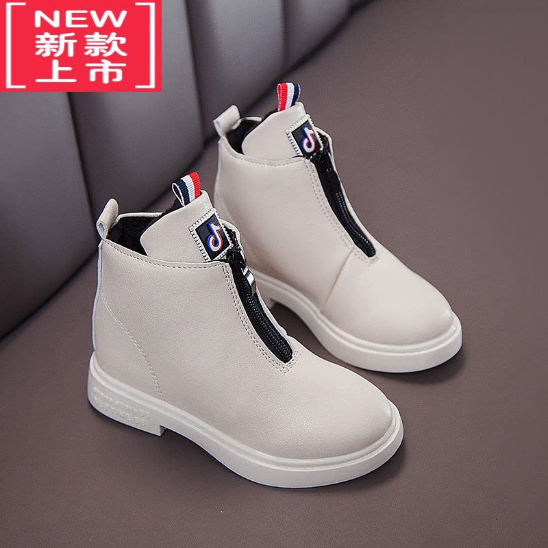 可莉允洋气儿童靴子秋冬款女童鞋女童马丁靴2020年新款秋季加绒二棉短靴图片