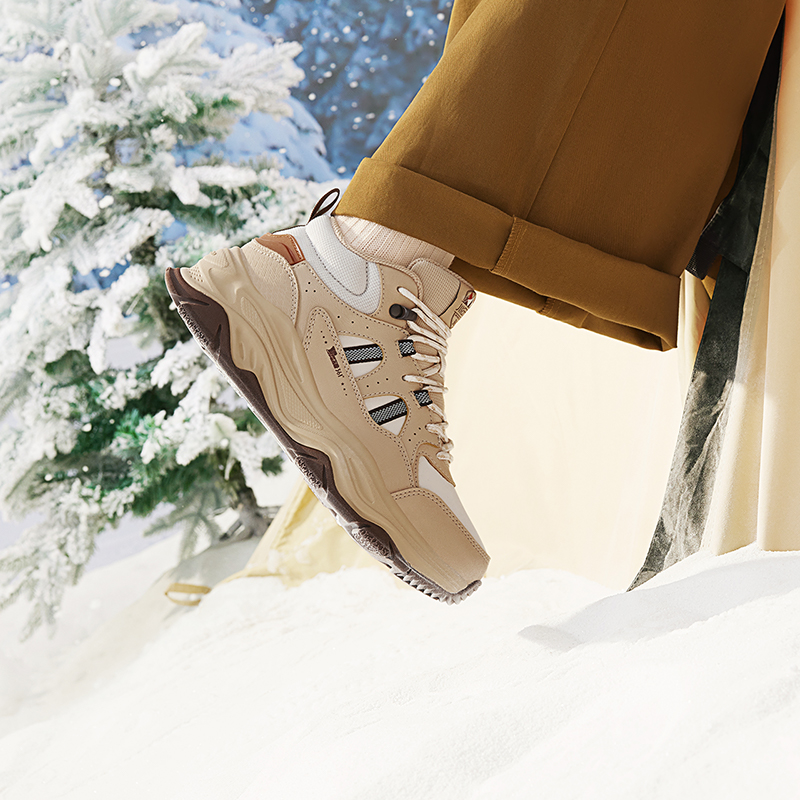 361°女鞋加绒保暖运动鞋冬季大棉鞋防滑户外高帮休闲鞋老爹鞋子女高清大图