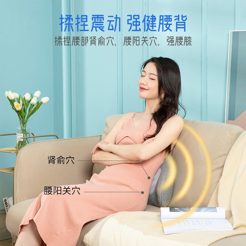 践程正反揉捏按摩靠枕热敷按摩护腰护背枕车用/家用R3高清大图
