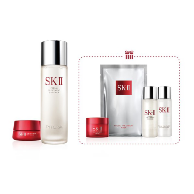 SK-II 晶透睛采礼盒 神仙水230ml+眼霜15g+洁面20g+清莹露30ml+面霜15g+眼霜2.5g+面膜1p高清大图
