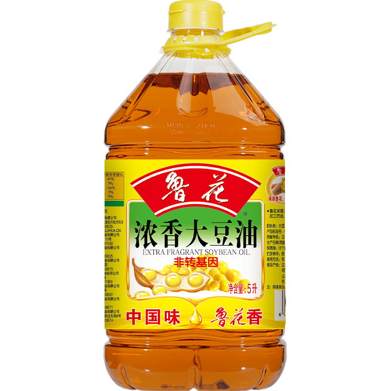 鲁花浓香大豆油5L+150g考拉椭圆面条 食用油烹饪炒菜调味家用5升大桶装团购 礼品高清大图