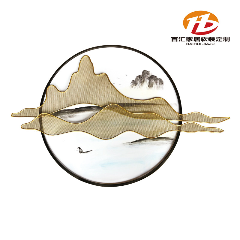 新中式墙饰沙发客厅背景墙面装饰品餐厅铁艺壁玄关壁饰会所挂件 三维工匠 静心90*60CM高清大图