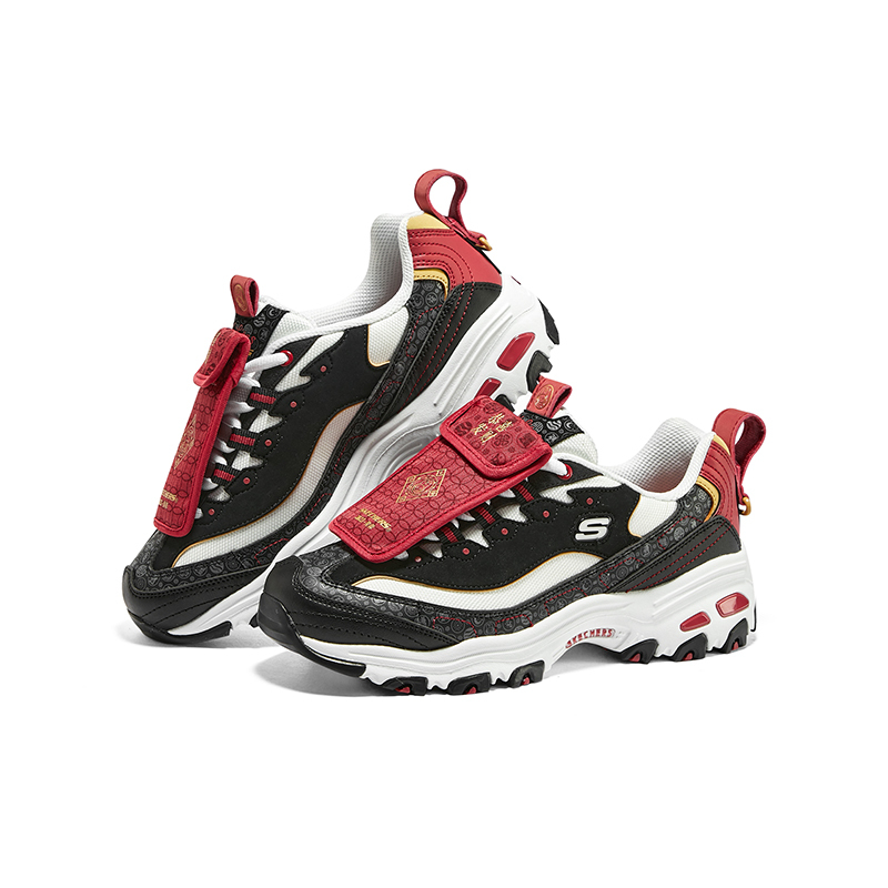 skechers斯凯奇龙年新年限定款女厚底机甲运动鞋800008bkmt
