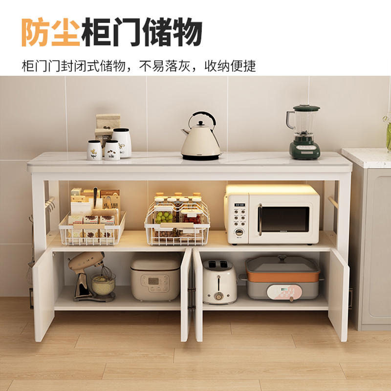 苏宁 质凡 现代简约厨房储物柜家用置物架餐边橱柜/ZF-CG001/800*400*800mm高清大图