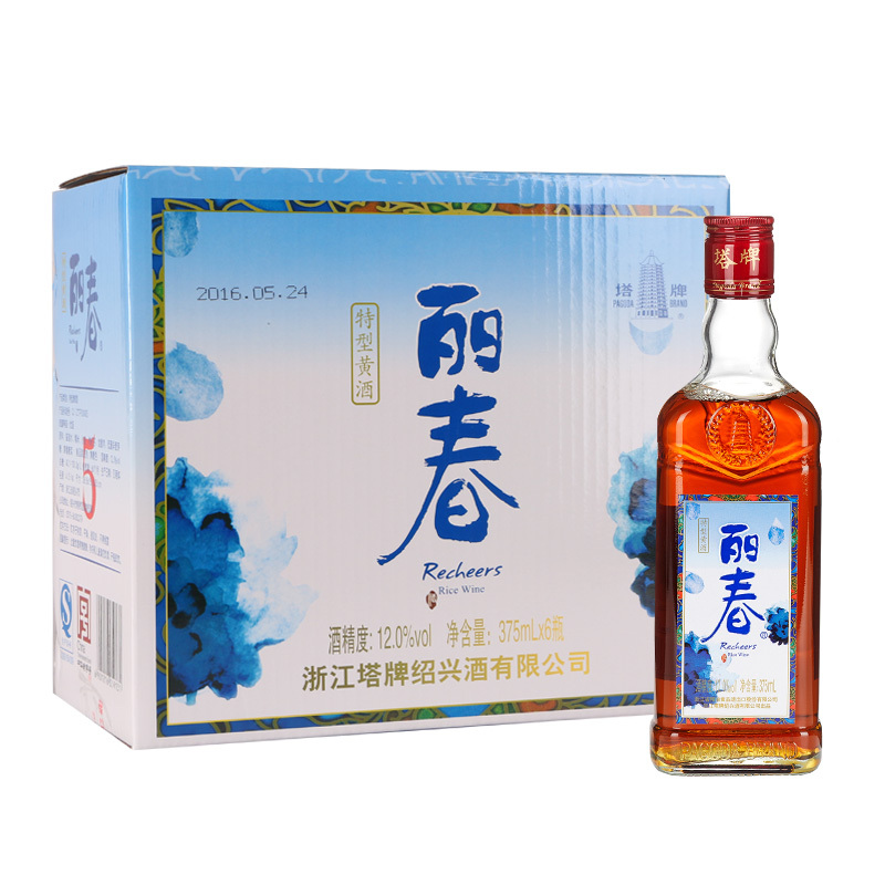 塔牌绍兴黄酒丽春酒375ml六瓶装整箱手工冬酿半甜型特型黄酒送礼视频
