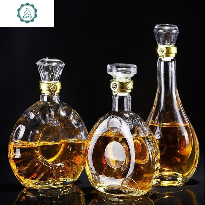 一斤容器密封瓶酒具洋酒透明玻璃葡萄酒空酒瓶白酒瓶空瓶封后sx2圆球